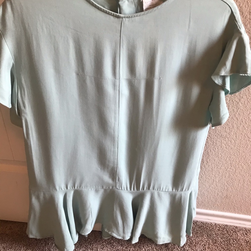 ZARA Mint Ruffle Top - Picture 2 of 4